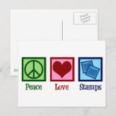 Peace Love Stamps Briefkaart (Voorkant / Achterkant)