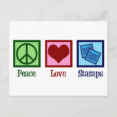 Peace Love Stamps Briefkaart (Voorkant)