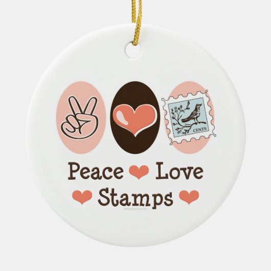 Peace Love Stamps Ornament (Voorkant)