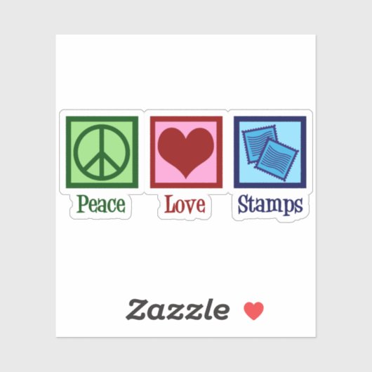 Peace Love Stamps | Stempelverzamelaar Sticker (Vel)