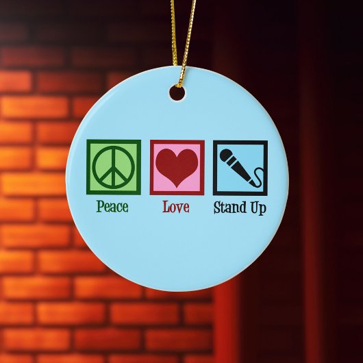 Peace Love stand-up Comedy Keramisch Ornament