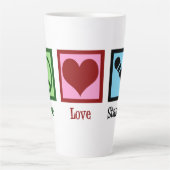 Peace Love stand-up Comedy Latte Mok (Voorkant)