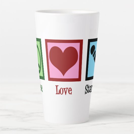 Peace Love stand-up Comedy Latte Mok (Voorkant)