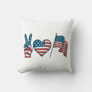 Peace Love Stars and Stripes Kussen