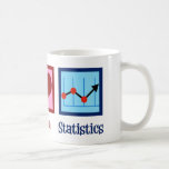 Peace Love Statistics Koffiemok<br><div class="desc">Peace Love Statistics Gift. Een cool statistisch ontwerp met een vredesteken,  hart en een grafiek met statistische gegevens voor een statisticus.</div>