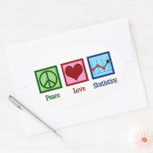 Peace Love Statistics Ovale Sticker (Envelop)