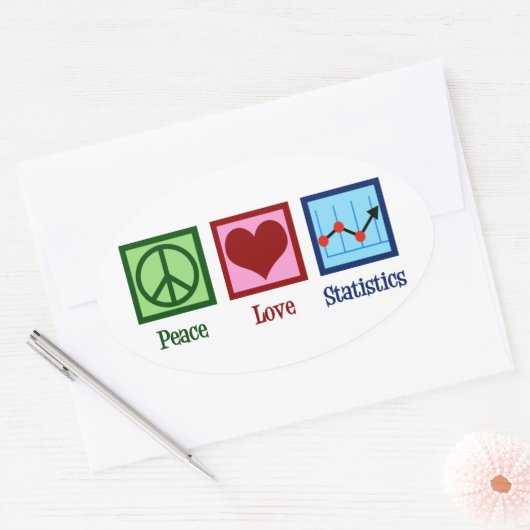 Peace Love Statistics Ovale Sticker (Envelop)