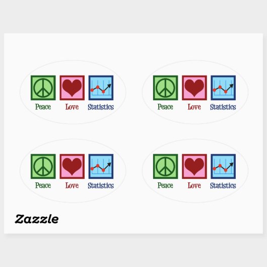 Peace Love Statistics Ovale Sticker (Vel)