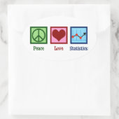 Peace Love Statistics Ovale Sticker (Tas)