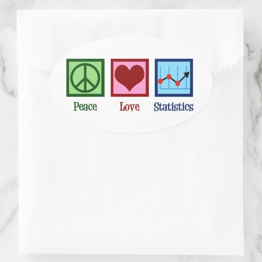 Peace Love Statistics Ovale Sticker (Tas)