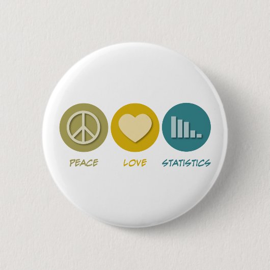 Peace Love Statistics Ronde Button 5,7 Cm (Voorkant)