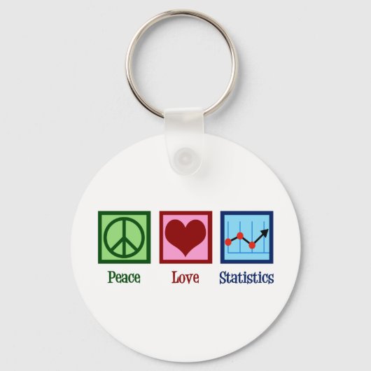 Peace Love Statistics Sleutelhanger (Voorkant)