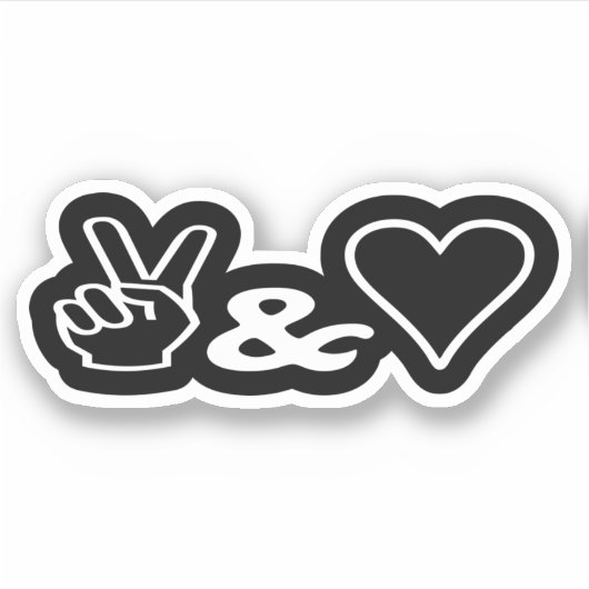 Peace & Love Sticker (Voorkant)