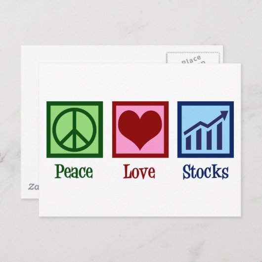 Peace Love Stocks Briefkaart (Voorkant / Achterkant)