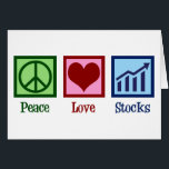 Peace Love Stocks Broker Holiday Card<br><div class="desc">Peace Love Stocks. Een coole professionele effectenbeurs voor een effectenmakelaar die actief is in financiële aandelen en obligaties.</div>