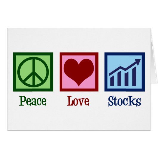Peace Love Stocks Broker Holiday Card (Voorkant Horizontaal)