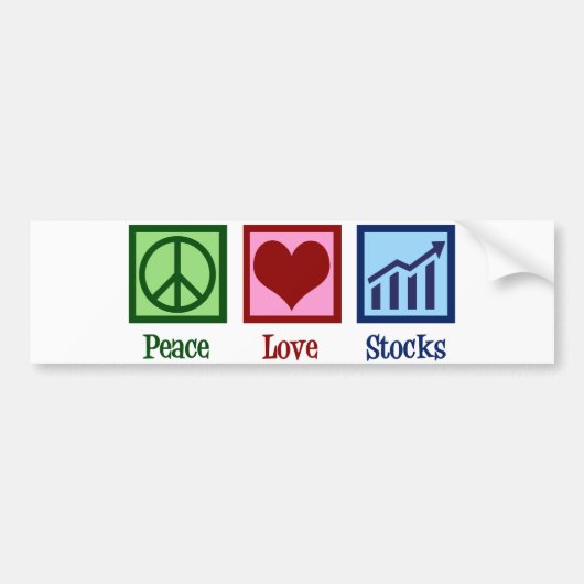 Peace Love Stocks Bumpersticker (Voorkant)
