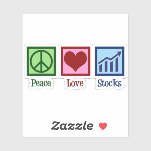 Peace Love Stocks Funny Stock Market Sticker (Vel)