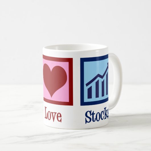 Peace Love Stocks Koffiemok (Voorkant rechts)