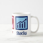 Peace Love Stocks Koffiemok<br><div class="desc">Peace Love Stocks. Een cool beursgeschenk voor een effectenmakelaar die werkt in financiële aandelen en obligaties.</div>