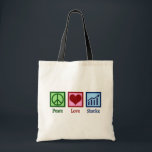 Peace Love Stocks Tote Bag<br><div class="desc">Peace Love Stocks. Een cool beursgeschenk voor een effectenmakelaar die werkt in financiële aandelen en obligaties.</div>