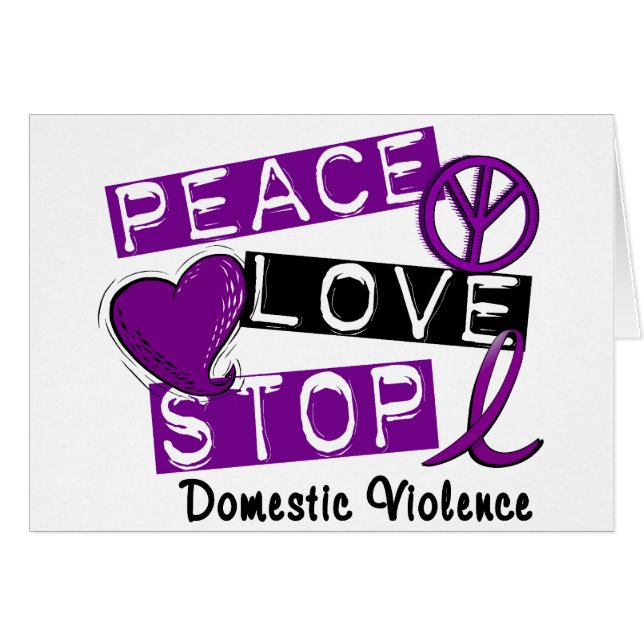 PEACE LOVE STOP T-Shirts: huiselijk geweld (Voorkant Horizontaal)