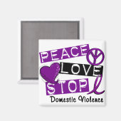 PEACE LOVE STOP T-Shirts: huiselijk geweld Magneet (Voorkant / Achterkant)