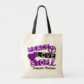 PEACE LOVE STOP T-Shirts: huiselijk geweld Tote Bag (Voorkant)