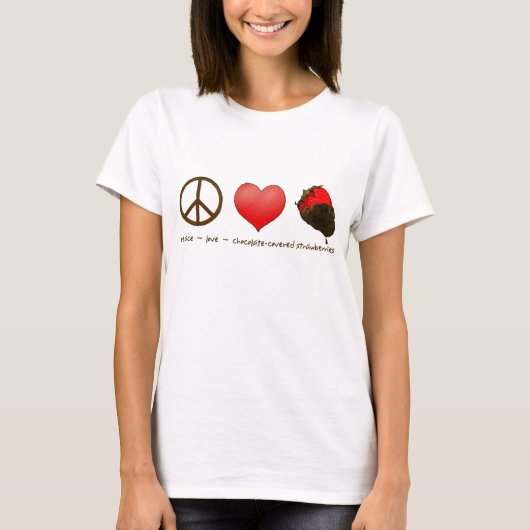 Peace Love Strawberries T-shirt (Voorkant)