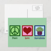 Peace Love Succulents Briefkaart (Voorkant / Achterkant)