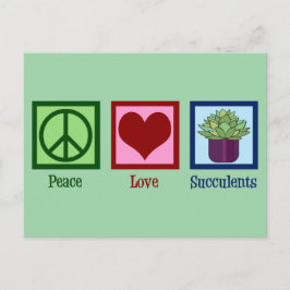 Peace Love Succulents Briefkaart
