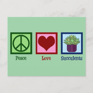 Peace Love Succulents Briefkaart