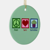 Peace Love Succulents Keramisch Ornament (Rechts)