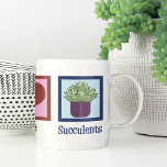 Peace Love Succulents Koffiemok<br><div class="desc">Peace Love Succulents. Een leuk,  sappig plant minnaar cadeau met een  vredesteken,  hart en cool sappig plant.</div>