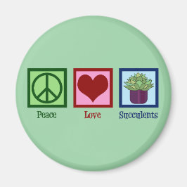 Peace Love Succulents Magneet