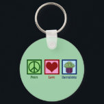 Peace Love Succulents Sleutelhanger<br><div class="desc">Peace Love Succulents. Een leuk,  sappig plant minnaar cadeau met een  vredesteken,  hart en cool sappig plant.</div>