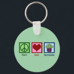 Peace Love Succulents Sleutelhanger<br><div class="desc">Peace Love Succulents. Een leuk,  sappig plant minnaar cadeau met een  vredesteken,  hart en cool sappig plant.</div>