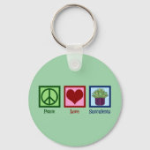 Peace Love Succulents Sleutelhanger (Voorkant)