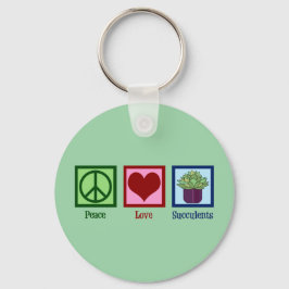 Peace Love Succulents Sleutelhanger
