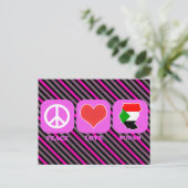 Peace Love Sudan Briefkaart (Staand voorkant)