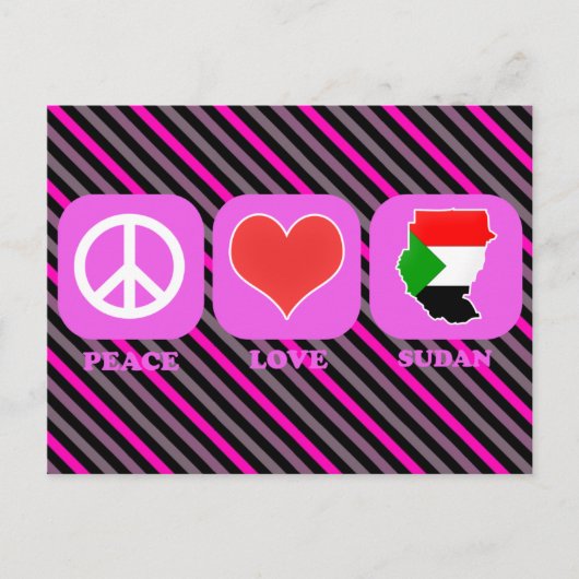 Peace Love Sudan Briefkaart (Voorkant)