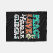 Peace Love Sugar Gliders Fleece Deken (Voorkant (Horizontaal))