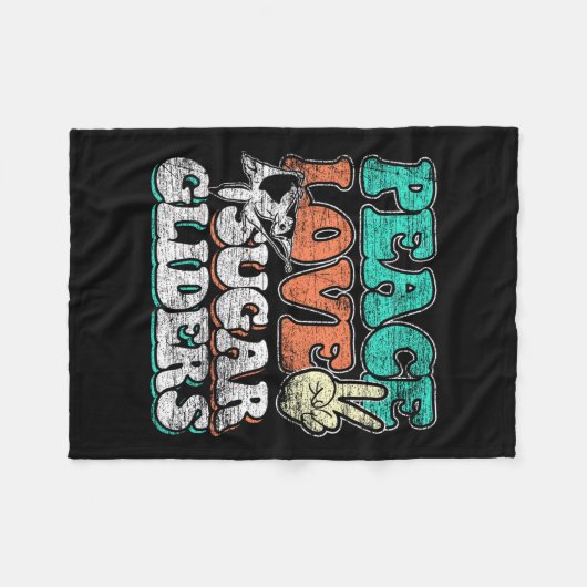 Peace Love Sugar Gliders Fleece Deken (Voorkant (Horizontaal))
