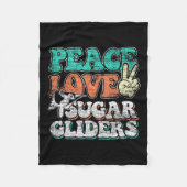 Peace Love Sugar Gliders Fleece Deken (Voorkant)