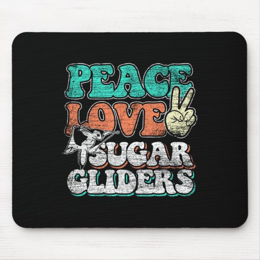 Peace Love Sugar Gliders Muismat (Voorkant)