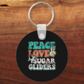 Peace Love Sugar Gliders Sleutelhanger (Voorkant)