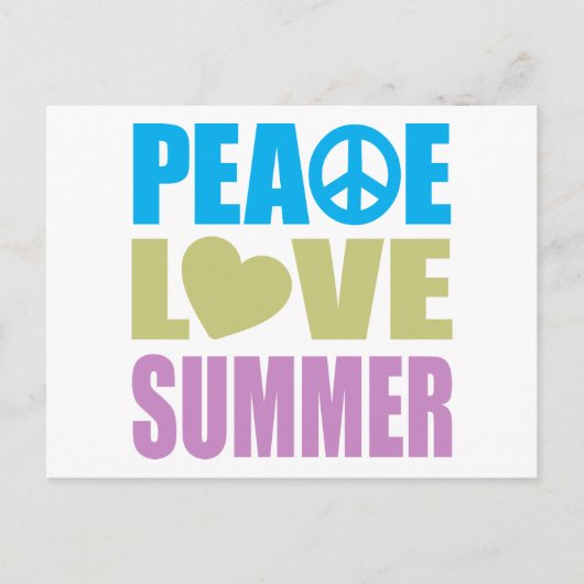 Peace Love Summer Briefkaart (Voorkant)