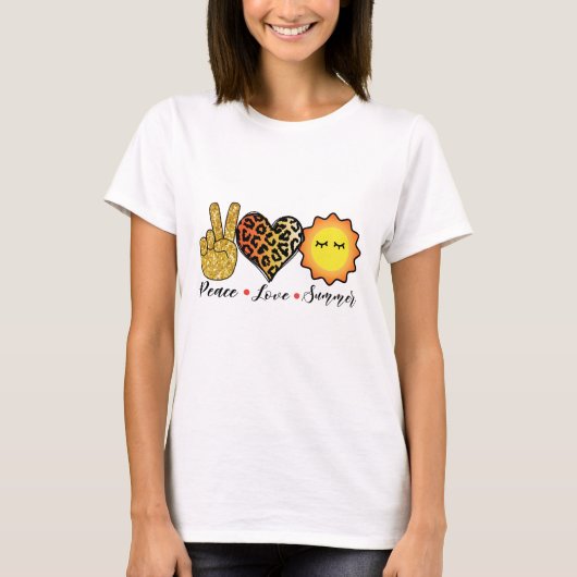 Peace Love Summer Cool T Shirt (Voorkant)