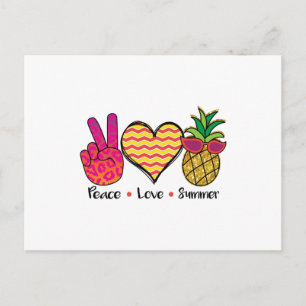 Peace Love Summer Cool T Shirt Briefkaart