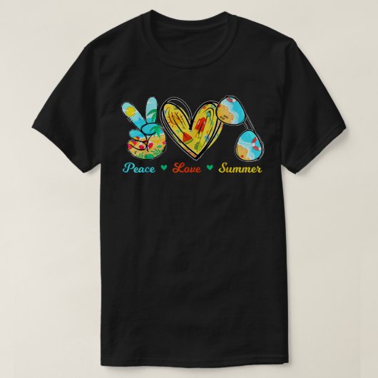 Peace Love Summer Sunbril Cruise Beach T-shirt (Design voorkant)